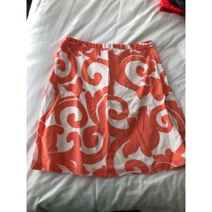 J.Crew orange and white skirt